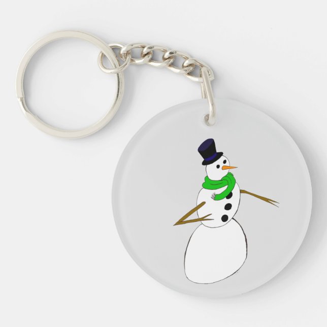 a snowman  key ring (Front)