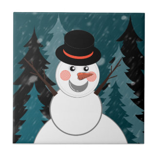 A snowman's life ceramic tile