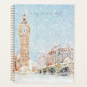 A snowy day in London hand painted Planner