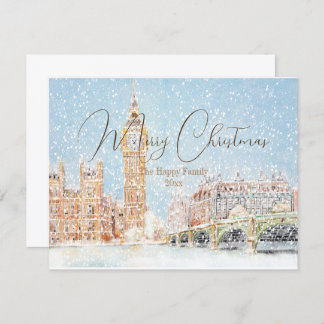A snowy day in London Merry Christmas card