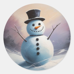 A Snowy Daydream Classic Round Sticker