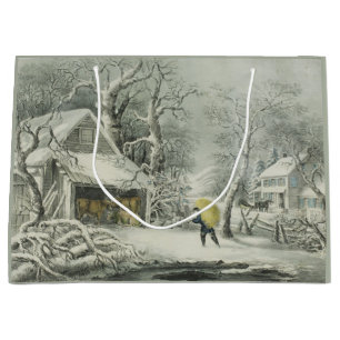 A Snowy Morning Large Gift Bag