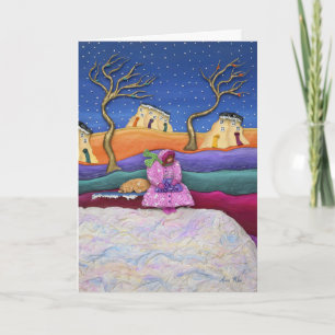 A Snowy Night - Vertical Holiday Card