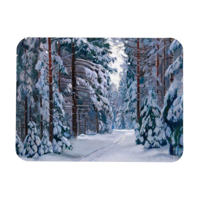 A Snowy Path in the Forest, Winter Magnet (Horizontal)