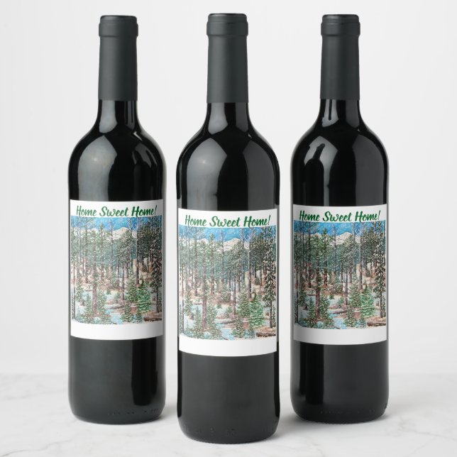 A Snowy Sunday Wine Label (Bottles)
