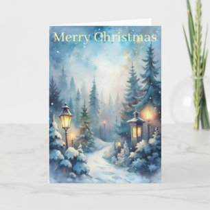 A Snowy Winter Scene Holiday Card