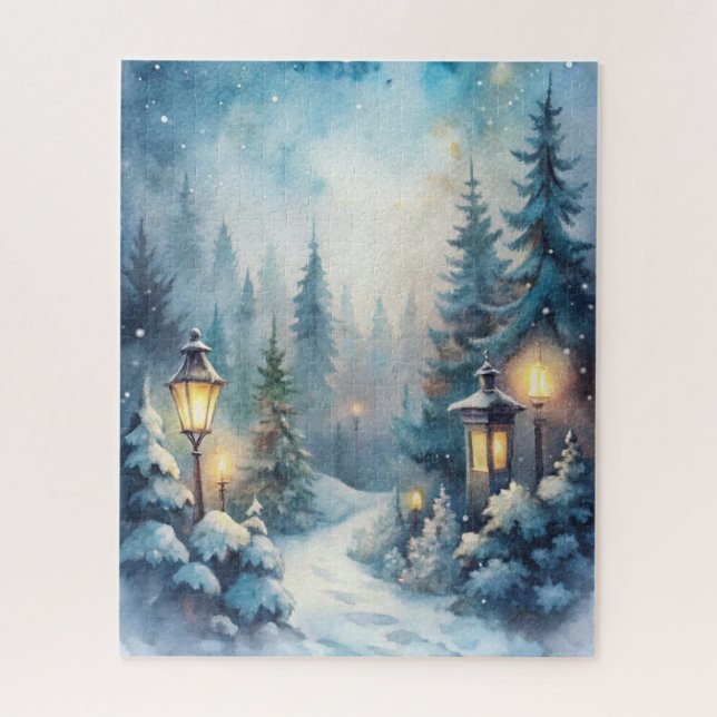 A Snowy Winter Scene Jigsaw Puzzle (Vertical)