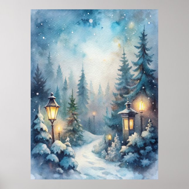 A Snowy Winter Scene Poster (Front)