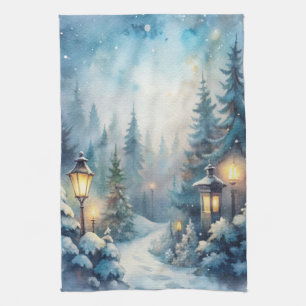 A Snowy Winter Scene Tea Towel