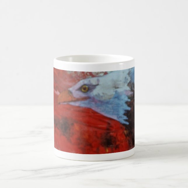 A soaring eagle at home in a sunset sky coffee mug (Center)