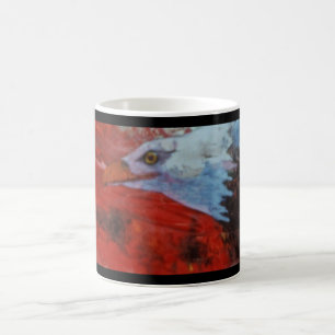 A soaring eagle at home in a sunset sky coffee mug