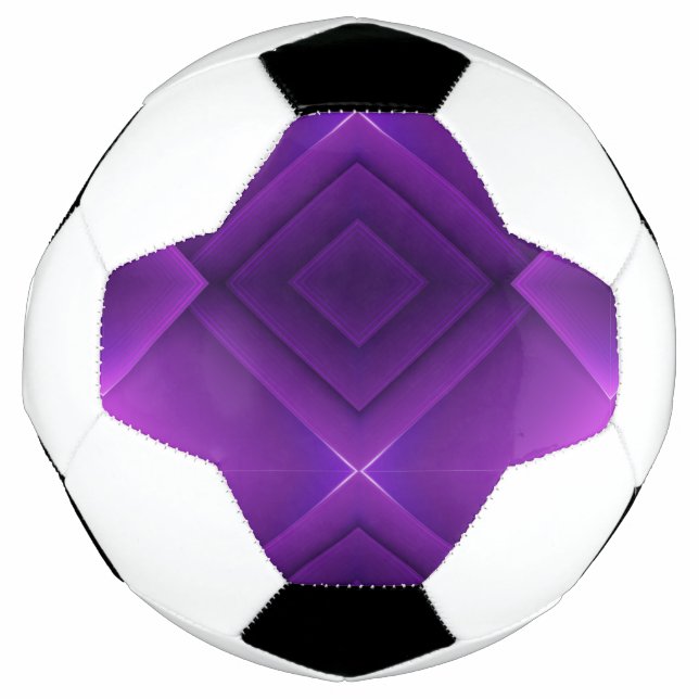 A soccer ball with a unique geometric purple  (Front)