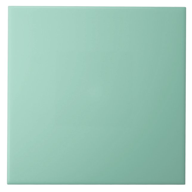 A soft mint muted solid colour. ceramic tile (Front)
