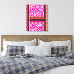 A soft pink and white flower motif gracefully pres canvas print