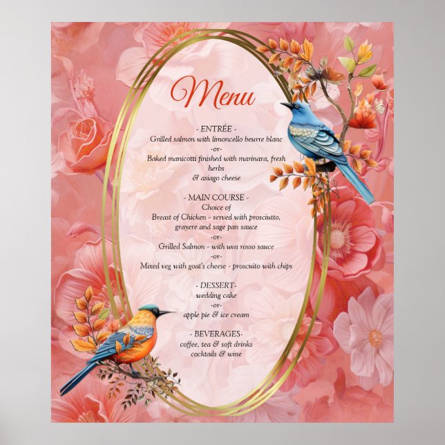 A soft, pinkish hue called Peach Fuzz Flowers Poster (Front)