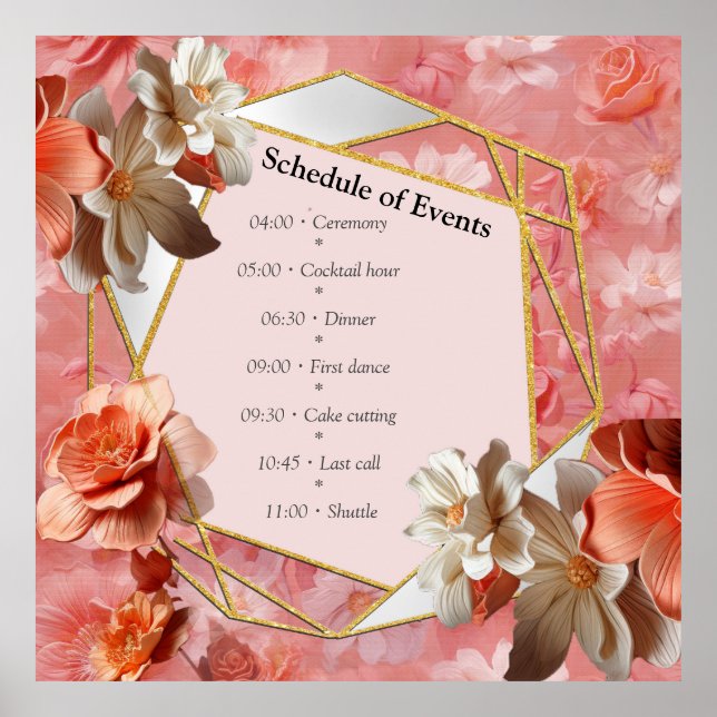 A soft, pinkish hue called Peach Fuzz Flowers Poster (Front)