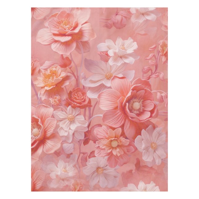 A soft, pinkish-orange hue called Peach Fuzz Tablecloth (Front)