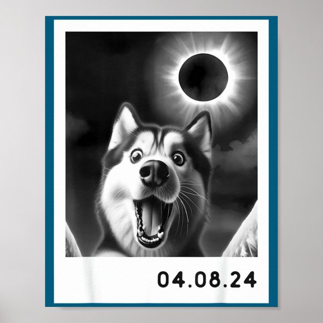 A Solar Eclipse Totality Siberian Husky Poster (Front)