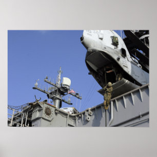 A soldier fast-ropes poster