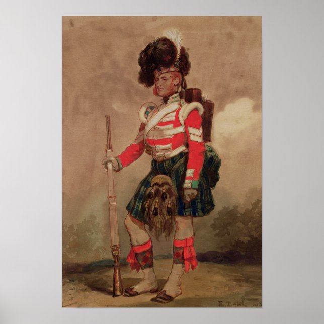 A Soldier of the 79th Highlanders at Chobham Poster (Front)