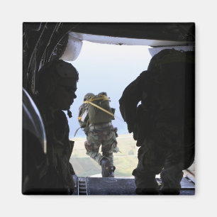 A Soldier performs a static-line jump Magnet