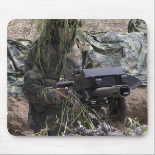 A soldier with MK-19 grenade launcher Mouse Pad