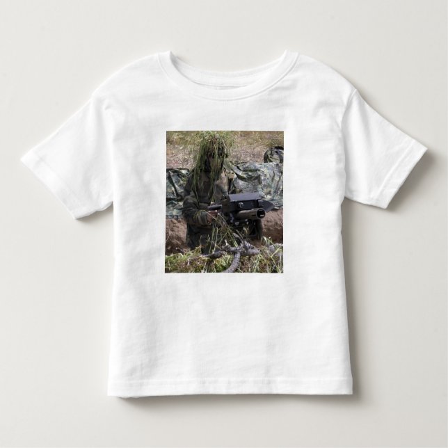 A soldier with MK-19 grenade launcher Toddler T-Shirt (Front)
