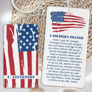 A Soldiers Prayer Military Patriotic American Flag Key Ring