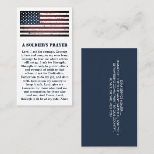 A Soldier's Prayer Military USA American Flag Busi Business Card
