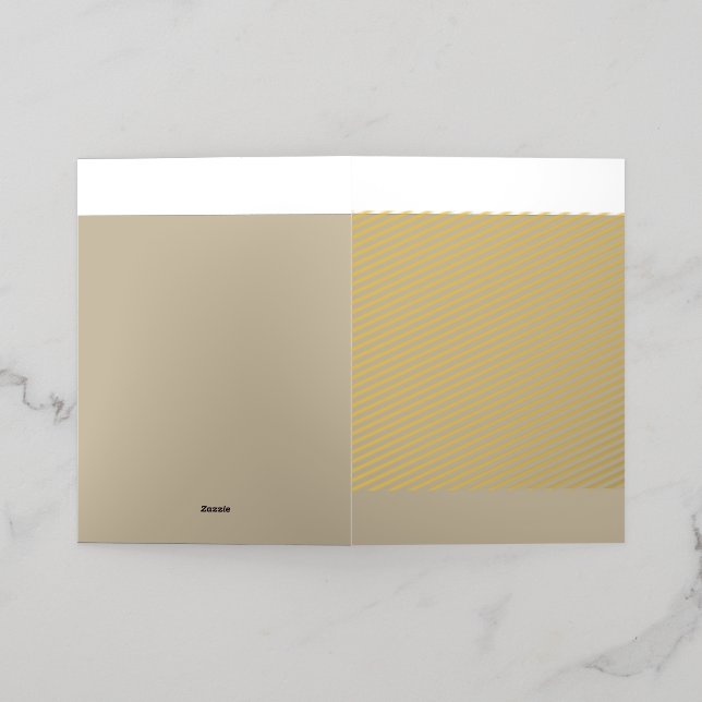 A solid brown background with a smooth, uniform te foil greeting card (Outside Laydown)