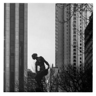 A Solitary Moment in the City Tile