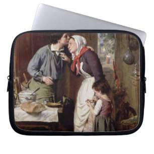 A Son's Devotion, 1868 (oil on canvas) Laptop Sleeve