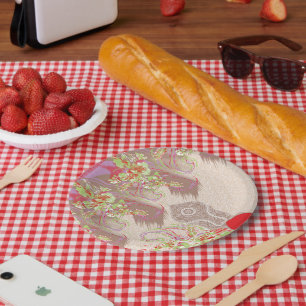 A sophisticated floral arrangement with ornate det paper plate