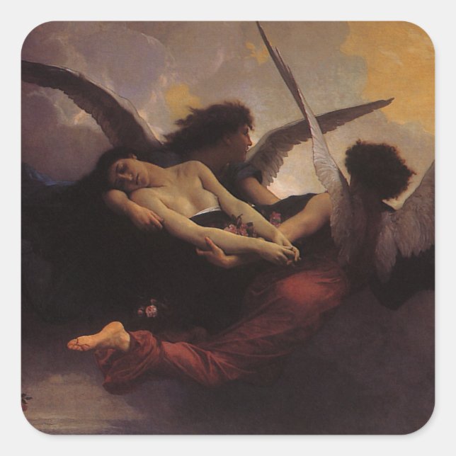 A Soul Brought to Heaven by Bouguereau Square Sticker (Front)