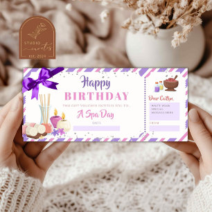 A Spa Day Birthday Holiday Gift Voucher Card