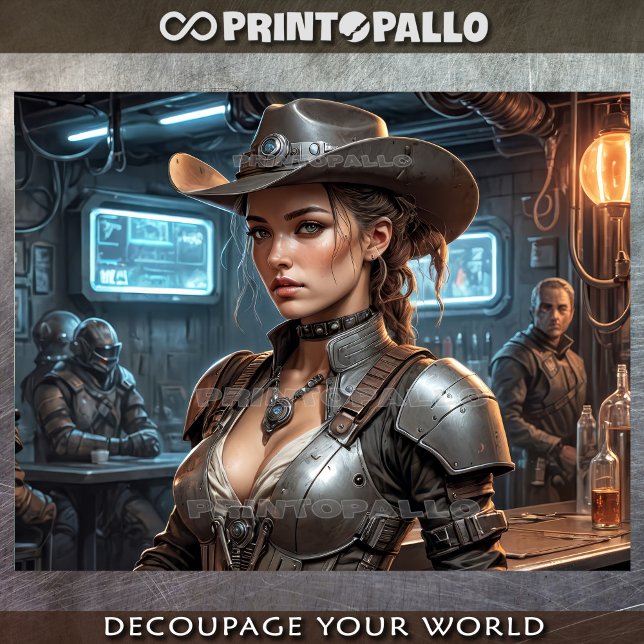 A space cow boy girl in a galaxy bar tissue paper (Creator Uploaded)