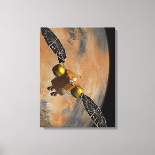 A Spacecraft Orbiting Mars. Canvas Print