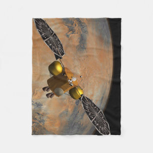 A Spacecraft Orbiting Mars. Fleece Blanket