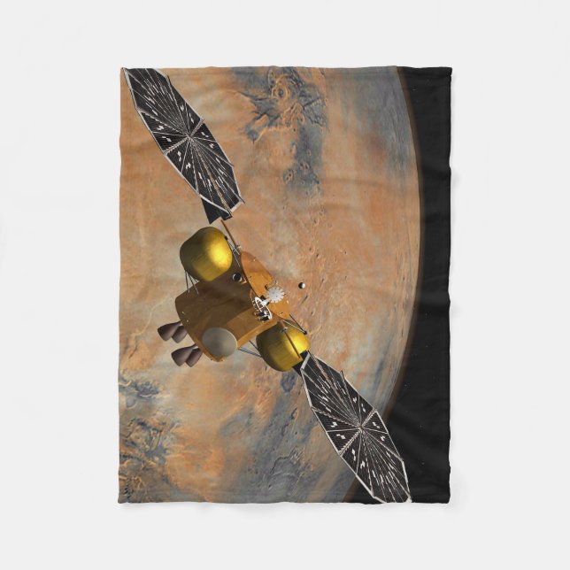 A Spacecraft Orbiting Mars. Fleece Blanket (Front)