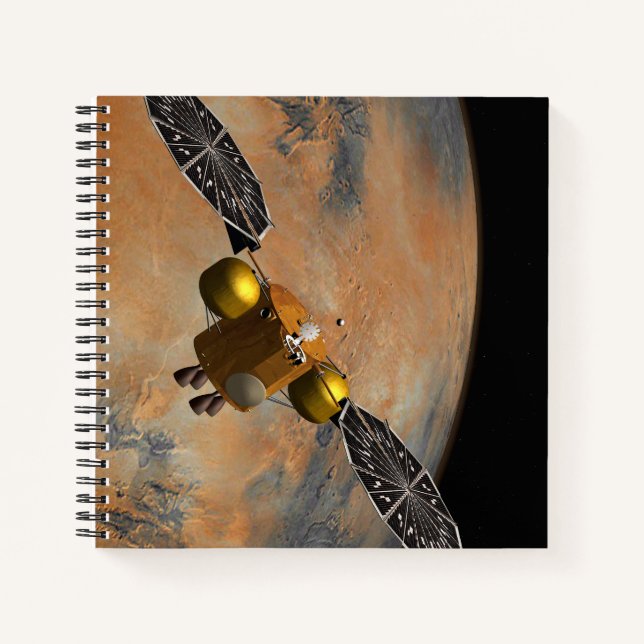 A Spacecraft Orbiting Mars. Notebook (Front)