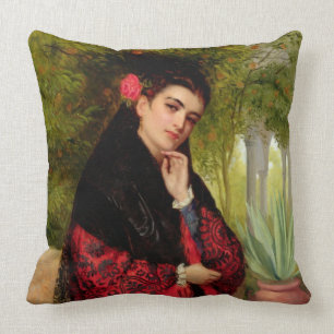 A Spanish Beauty, 1872 (oil on canvas) Cushion