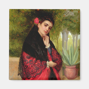 A Spanish Beauty, 1872 (oil on canvas) Magnet
