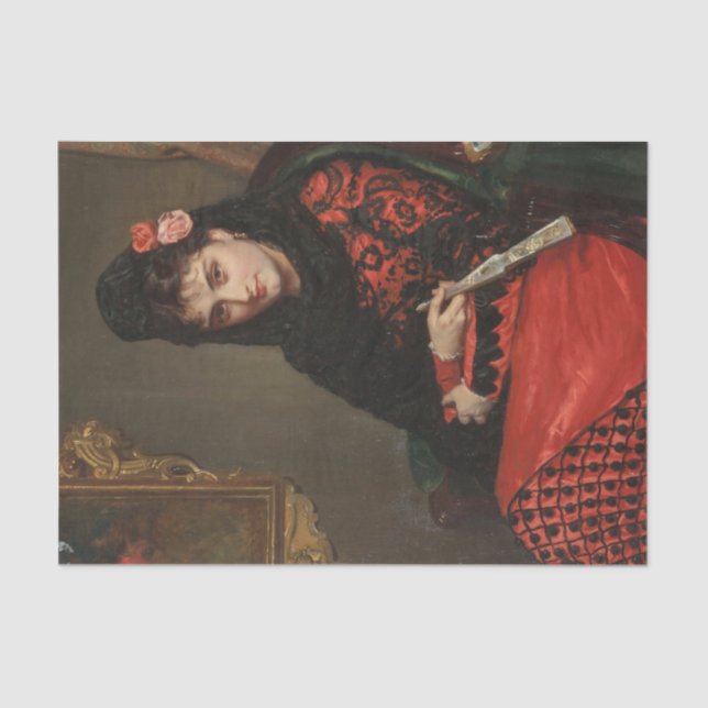 A Spanish Rose by John Bagnold Burgess Tissue Paper (Front)