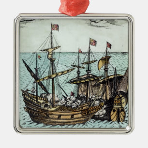 A Spanish Treasure Ship Metal Tree Decoration