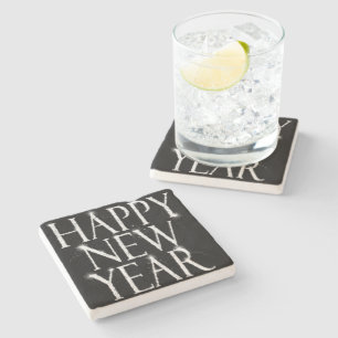 A Sparkling Happy New Year Stone Coaster