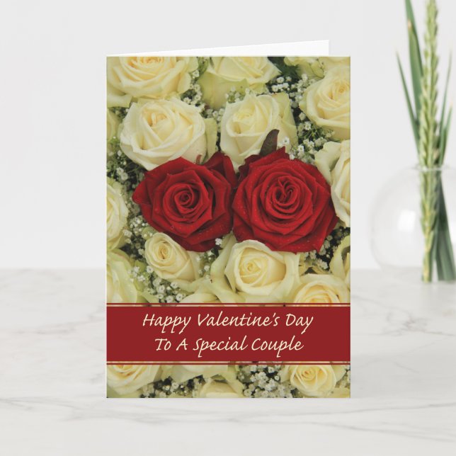 A Special Couple  Happy Valentine's Day Roses Holiday Card (Front)