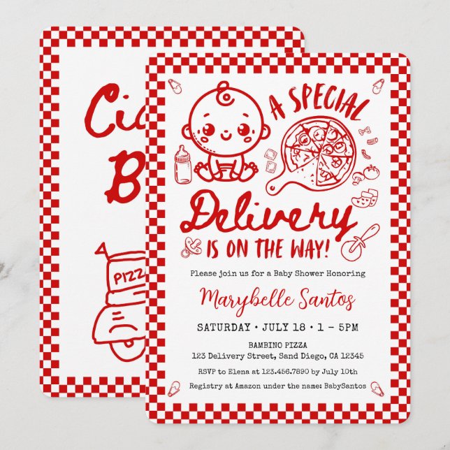 A Special Delivery is on the way Baby Invitation (Front/Back)