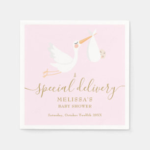 A Special Delivery Stork Baby Shower/Sprinkle Napkin