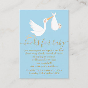 A Special Delivery Stork Book Request Baby Shower Enclosure Card