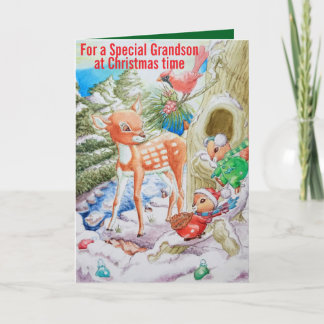 A Special Grandsons Christmas Greeting Card